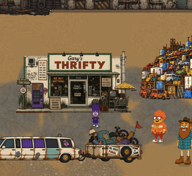 Gary’s Thrifty and Gurt in the walkable Yard